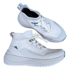 Vessi Stormburst Womens 6 Frost White Waterproof High Top Knit Sneaker Boot